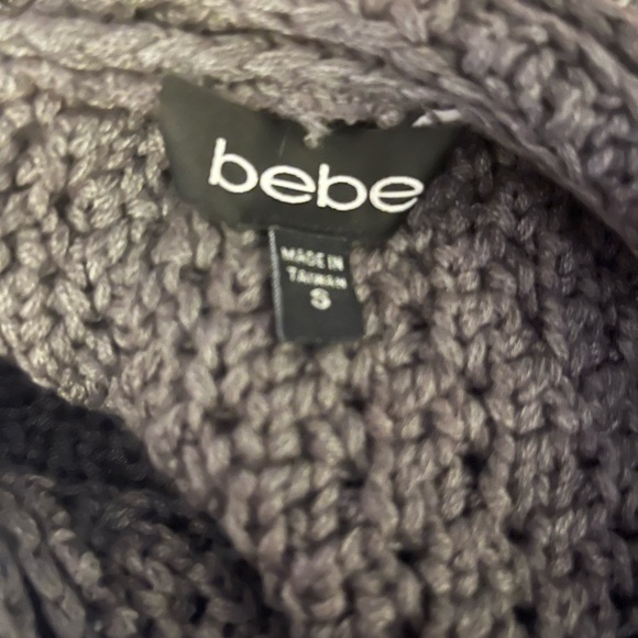 Bebe Cozy Gray Knit cowl neck Sweater - Picture 3 of 3